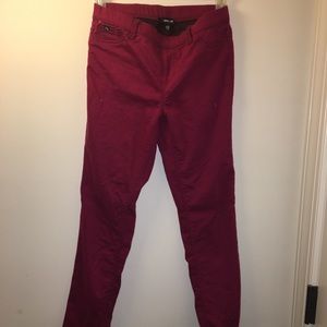 Burgundy skinny jeans